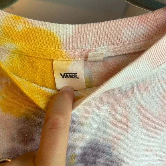 Sweatshirt Vans Grunge Wash Crop Tie Dye Small - Picture 2 of 8